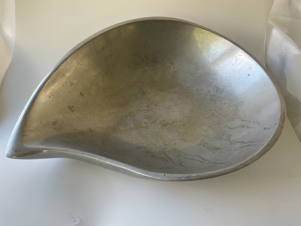 Vintage Nambe 562 Teardrop Serving Dish Bowl Silver Alloy Modernist MCM